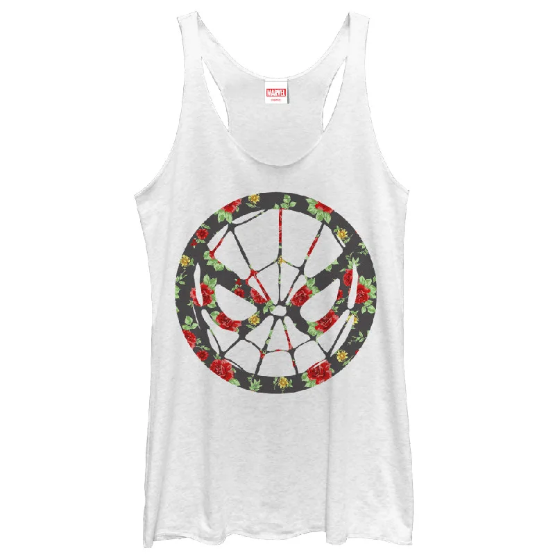 Women's Marvel Spider-Man Rose Print Racerback Tank Top tie dye tank