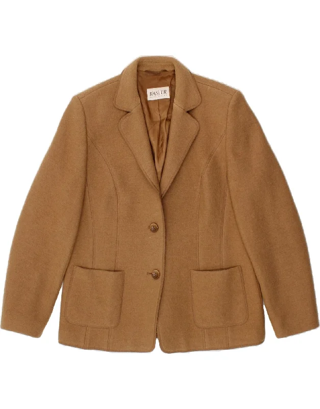 BASLER Womens 3 Button Blazer Jacket UK 16 Large Brown Virgin Wool Striped Jacket Polka Dot Jacket Floral Jacket BASLER Womens 3 Button Blazer Jacket UK 16 Large Brown Virgin Wool Striped Jacket Polka Dot Jacket Floral Jacket