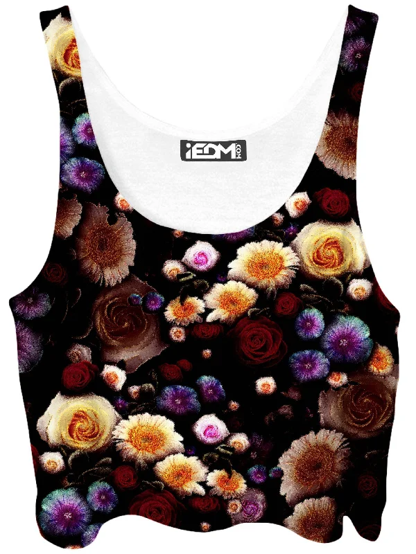 Daylight Bloom Crop Top Embroidered Appliqued Beaded