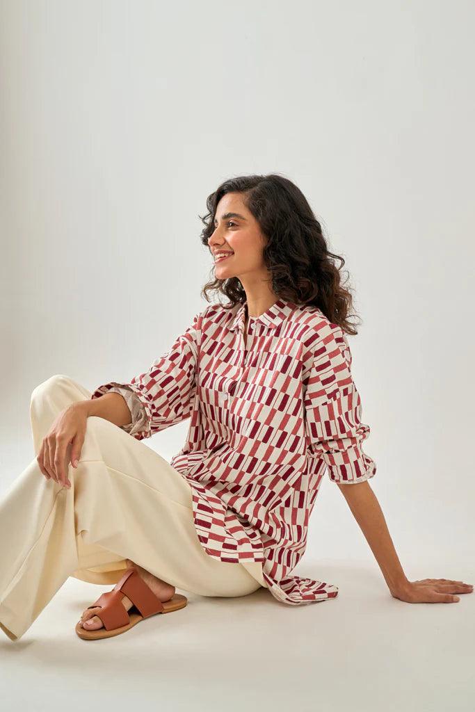 PRINTED COTTON JERSEY BUTTON DOWN SHIRT Premium Jersey Tee