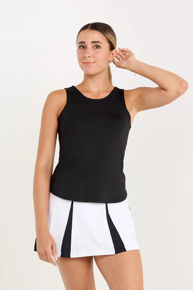 Women's Sofibella Twist Back Tank - Monochrome fitted tank top