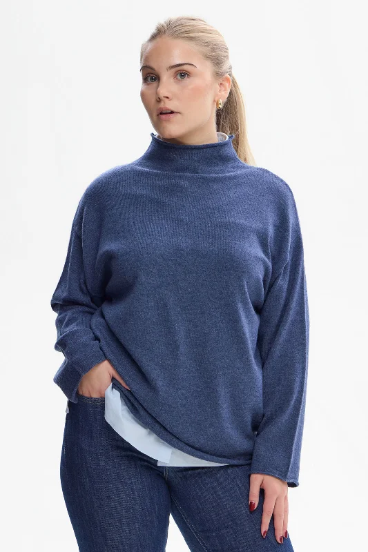 Piironki Helsinki Emma Cashmere Sweater Blue Plaid Sweater Polka Dot Checkered