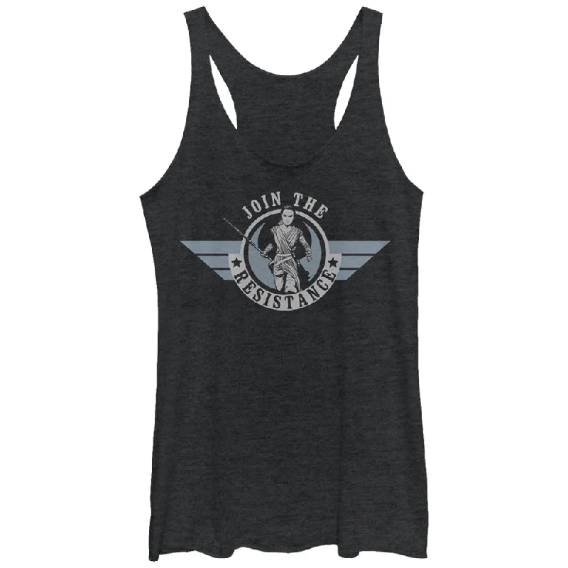 Women's Star Wars The Force Awakens Rey Join the Resistance Racerback Tank Top cropped tank top