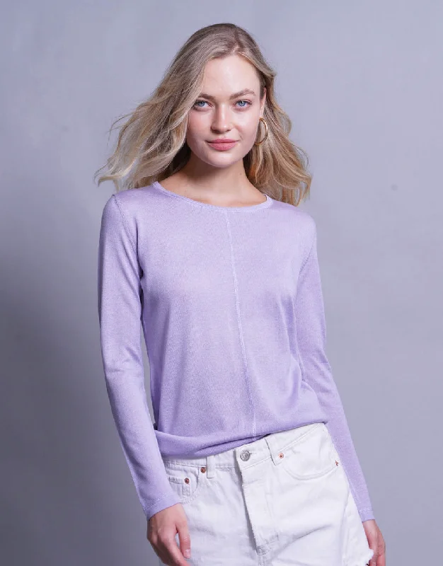 Ultrafine Short Sweater in Lila Blush Elegant Classic Vintage