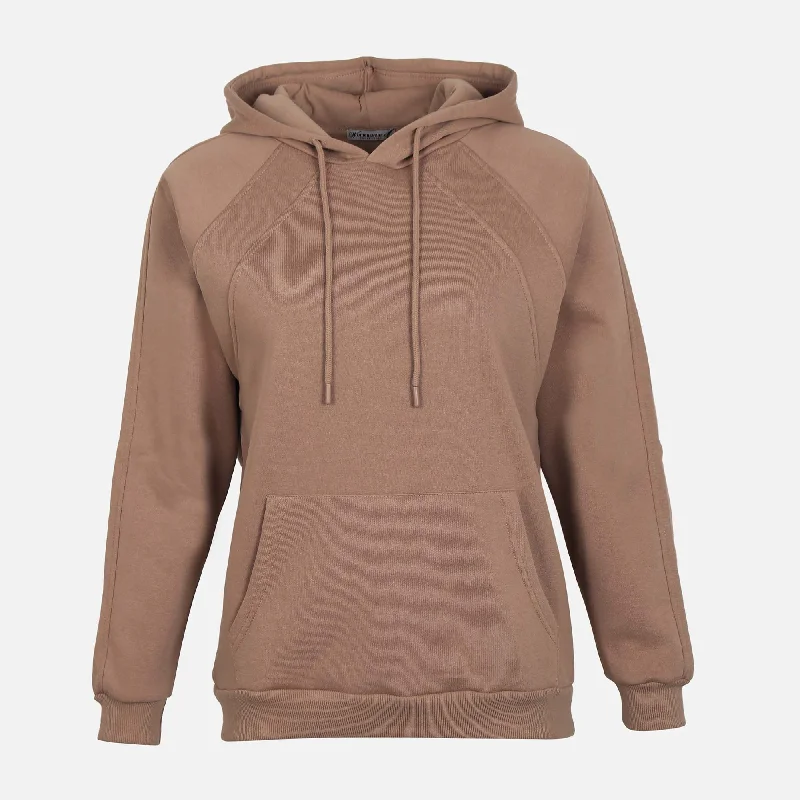 WOMEN BASIC FLEECE HOODIE Hoodie with Elastic Waist Stretchable Comfortable