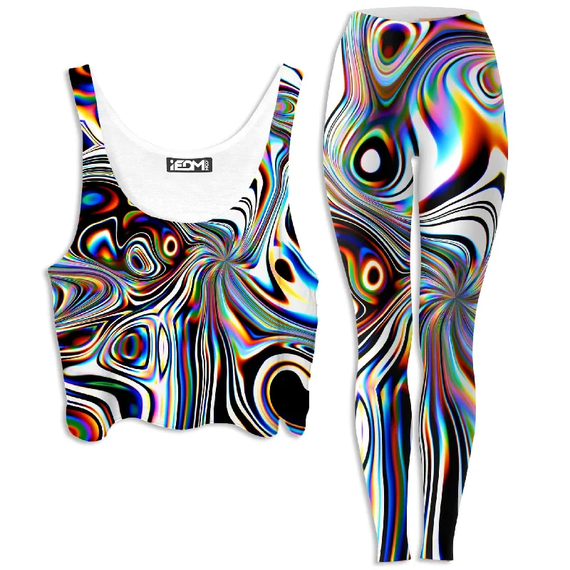 Oil Aura Crop Top and Leggings Combo Anti-Shrink Durable Soft