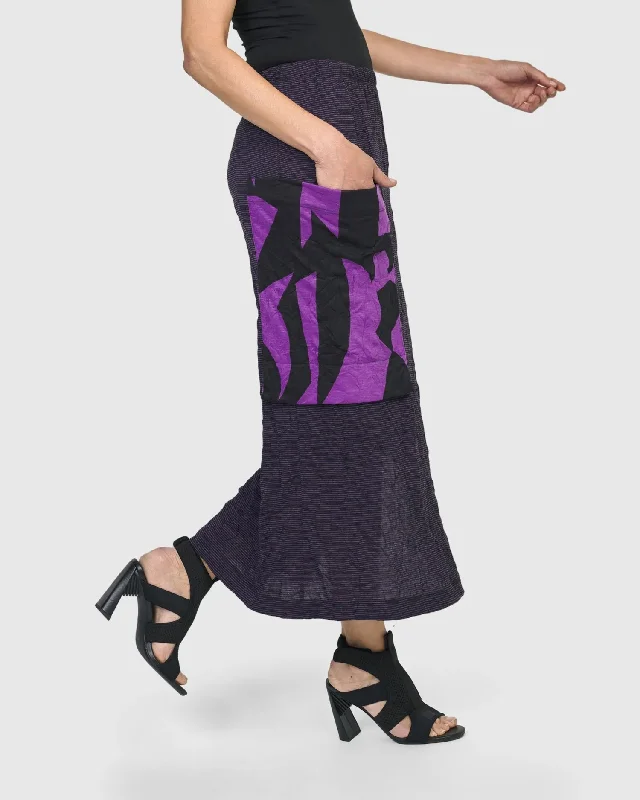 Asteroid Pencil Skirt, Violet linen skirt natural