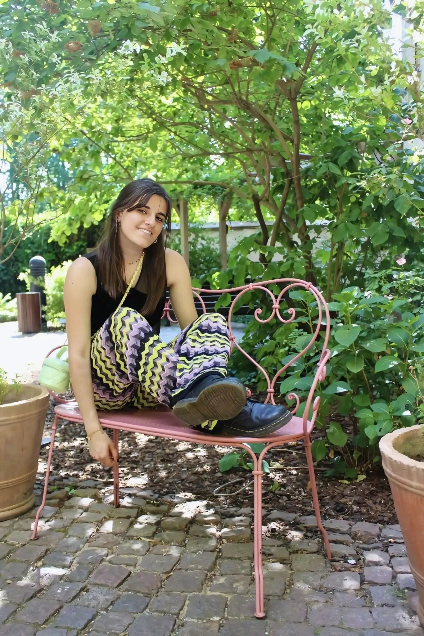PURPLE & GREEN ZIG ZAG TROUSERS Trousers Review Highly