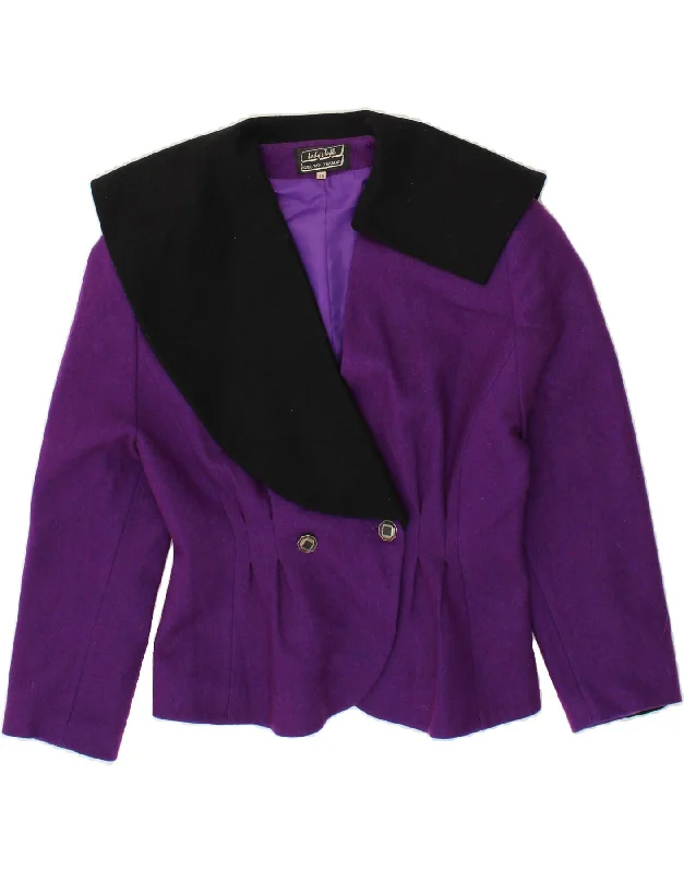 VINTAGE Womens Blazer Jacket EU 38 Medium Purple Colourblock Belted Jacket Elasticated Jacket Padded Jacket VINTAGE Womens Blazer Jacket EU 38 Medium Purple Colourblock Belted Jacket Elasticated Jacket Padded Jacket