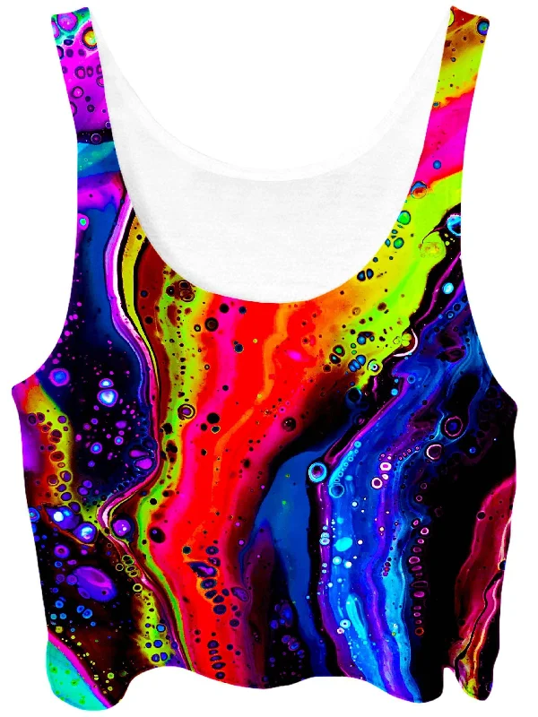 Fire Lights Crop Top Chenille Blend Fleece Blend Nylon Blend