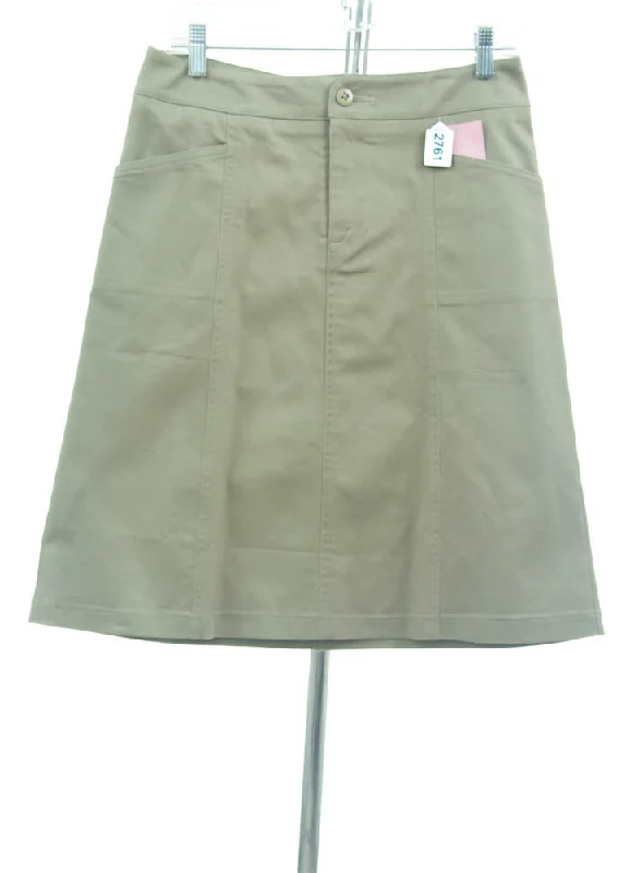 #2761 Sale Rack Item / Short Corneado Skirt / Junior 5 / Khaki Stretch midi skirt versatile