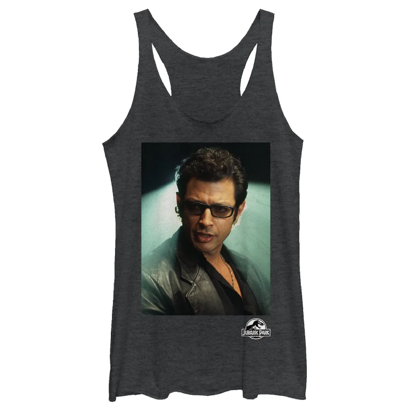 Women's Jurassic Park Dr. Malcolm Hero Portrait Racerback Tank Top bright tank top
