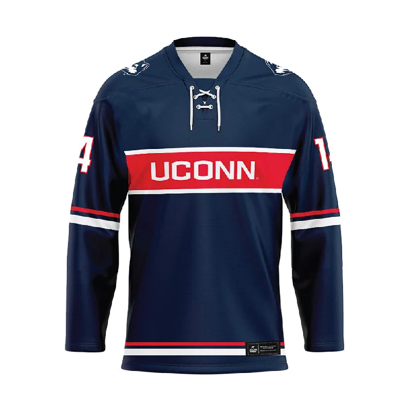 UConn - NCAA Women's Ice Hockey : Brooke Campbell - Navy Hockey Jersey Burgundy Jersey Tee UConn - NCAA Women's Ice Hockey : Brooke Campbell - Navy Hockey Jersey Burgundy Jersey Tee