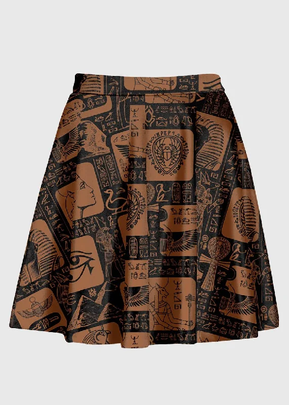 Egyptian Hieroglyphs Pattern Skirt velvet skirt luxurious