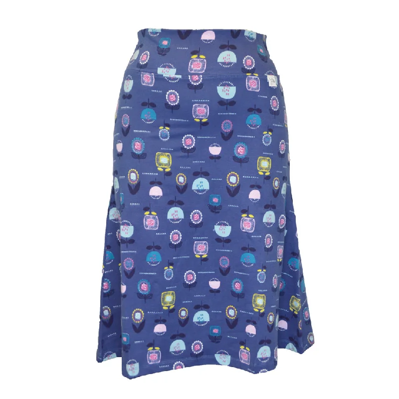 LJ41 - Printed Jersey Skirt - Flowers Cream Jersey Tee
