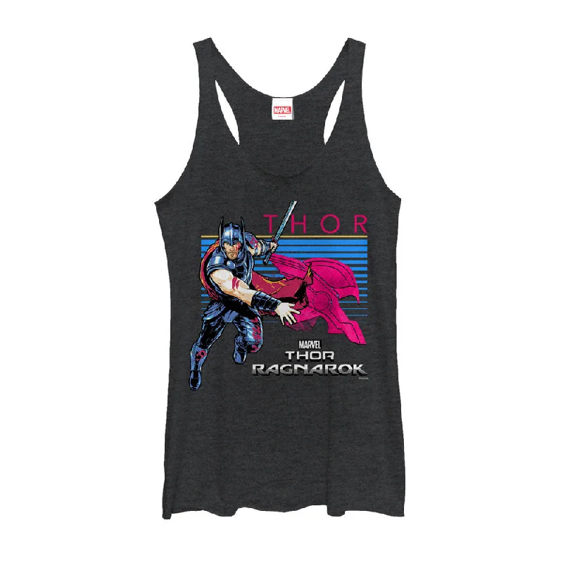 Women's Marvel Thor: Ragnarok Helmet Racerback Tank Top boho tank top