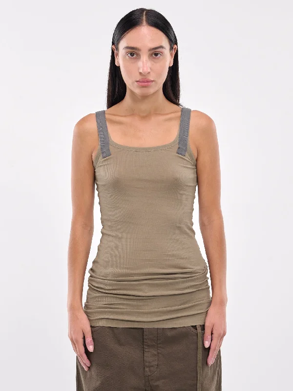 Sheer Rib Military Tank (T38-MOSS) soft pink tank