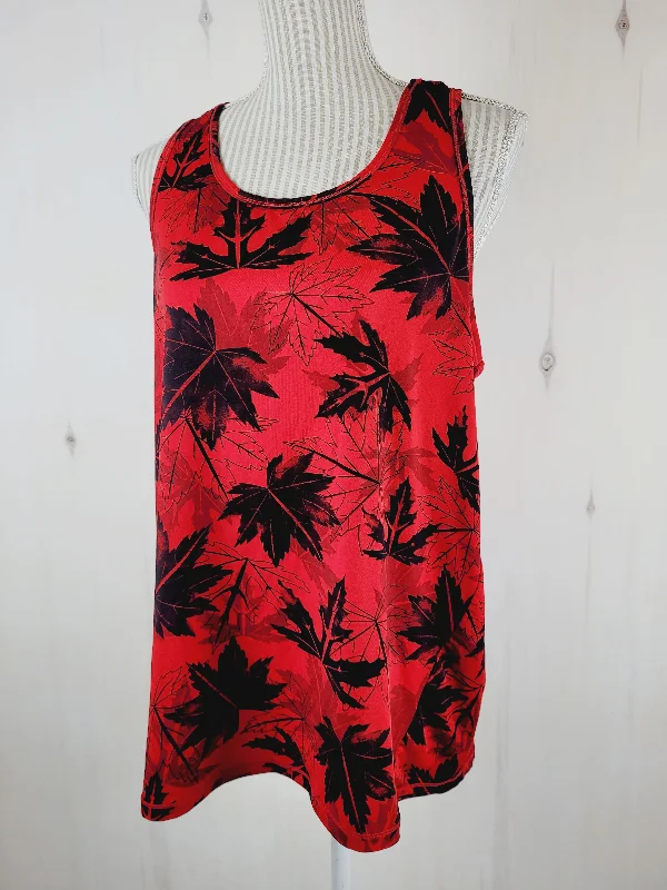 EH! MAPLE LEAF ATHLETIC TANK LADIES LARGE PRE-LOVED cold shoulder tank