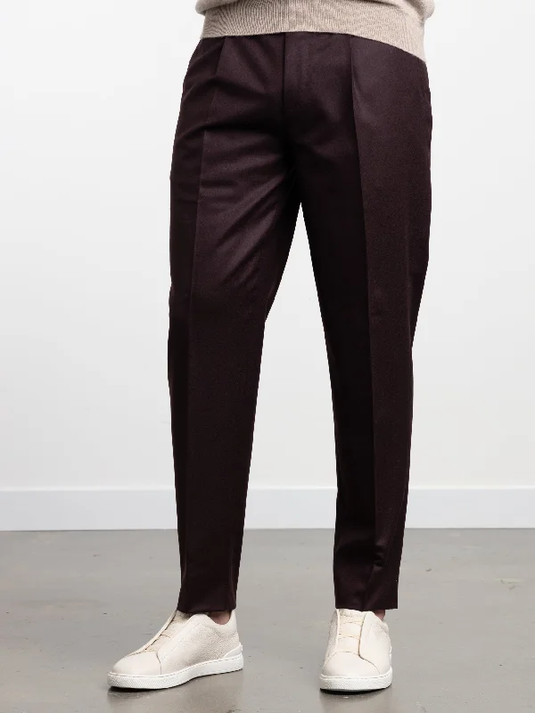 Burgundy Wool Trousers Trousers versatile all-occasion