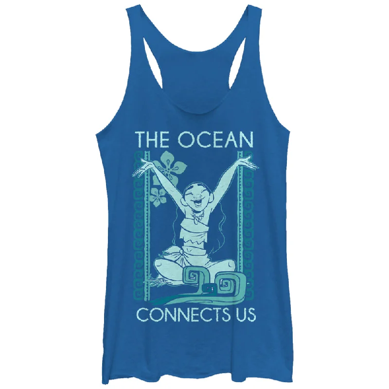 Women's Moana Ocean Connects Us Racerback Tank Top stylish tank top