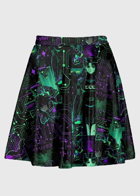 Techno Anime Raver SKirt corduroy skirt cozy