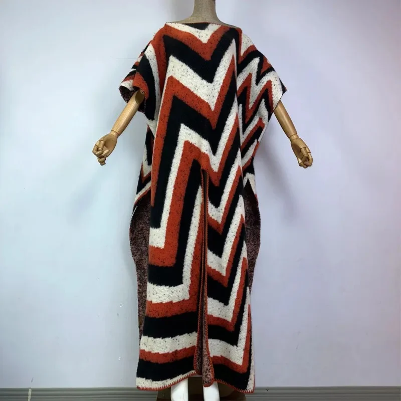 Alpine Elegance Wool Kaftan Dress Tunics Stylish modern