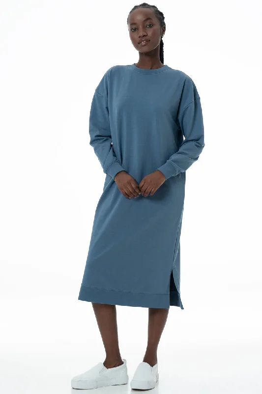 Sweater Dress _ 145786 _ Blue Iron Safe Non-Iron Wrinkle Free