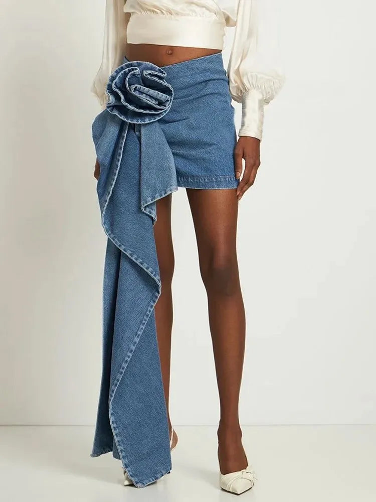 Gala Chic Denim Skirt chiffon skirt floaty