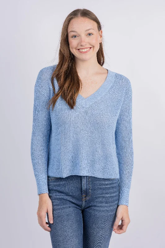 Nic+Zoe Shorty V Sweater in Zephyr Nylon Fabric Polyester Fabric Spandex Fabric