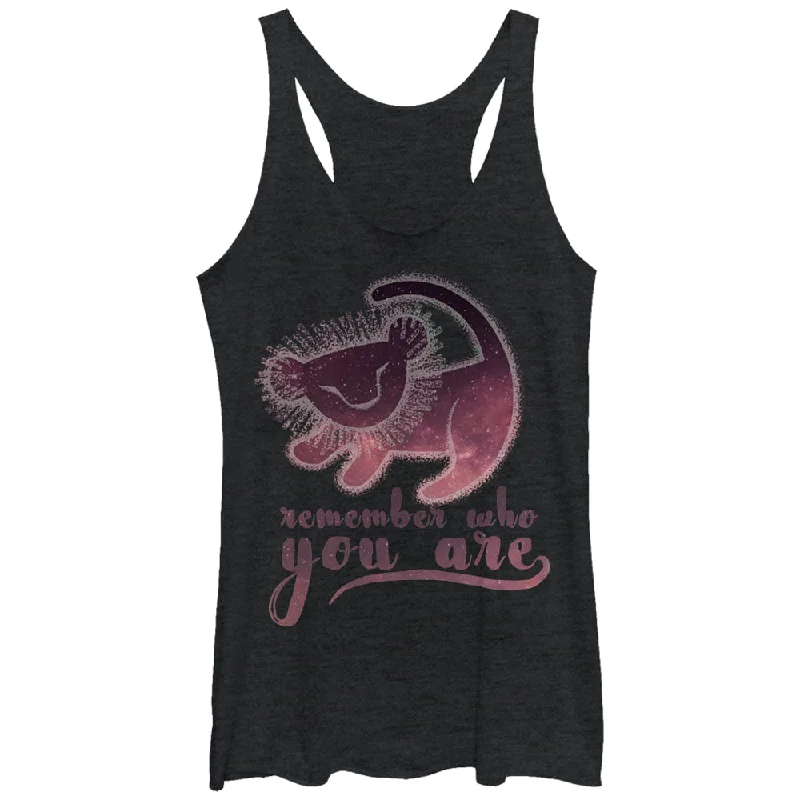 Women's Lion King Simba Remember Who You Are Racerback Tank Top pastel tank top