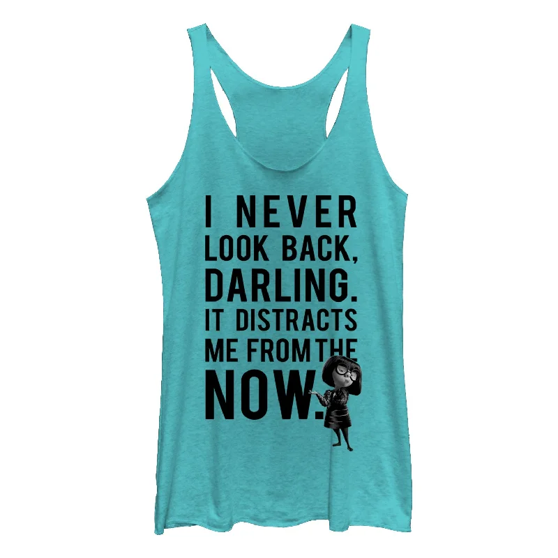 Women's The Incredibles Edna Mode Never Look Back Racerback Tank Top lace back tank