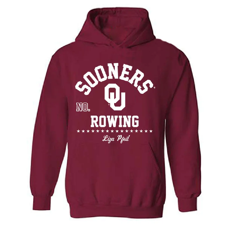 Oklahoma - NCAA Women's Rowing : Liza Pfeil - Classic Fashion Shersey Hooded Sweatshirt Hoodie with Emblem Brand Identity