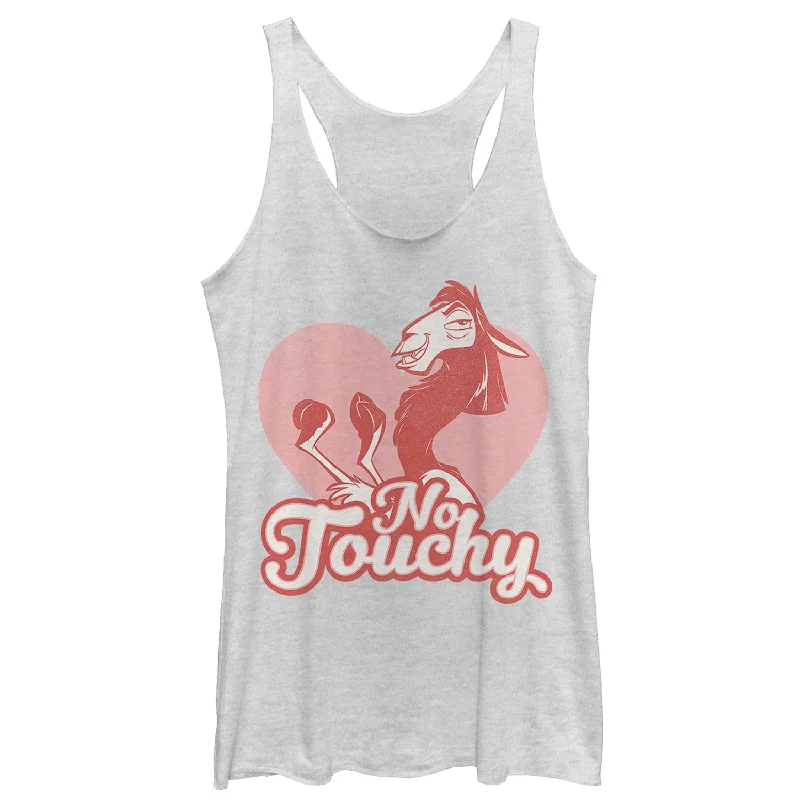 Women's The Emperor's New Groove Valentine Kuzco No Touchy Racerback Tank Top layering tank top