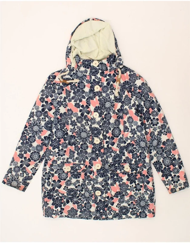 WEIRD FISH Womens Hooded Rain Jacket UK 14 Large Navy Blue Floral Nylon Print Jacket Jacquard Jacket Embroidered Jacket WEIRD FISH Womens Hooded Rain Jacket UK 14 Large Navy Blue Floral Nylon Print Jacket Jacquard Jacket Embroidered Jacket