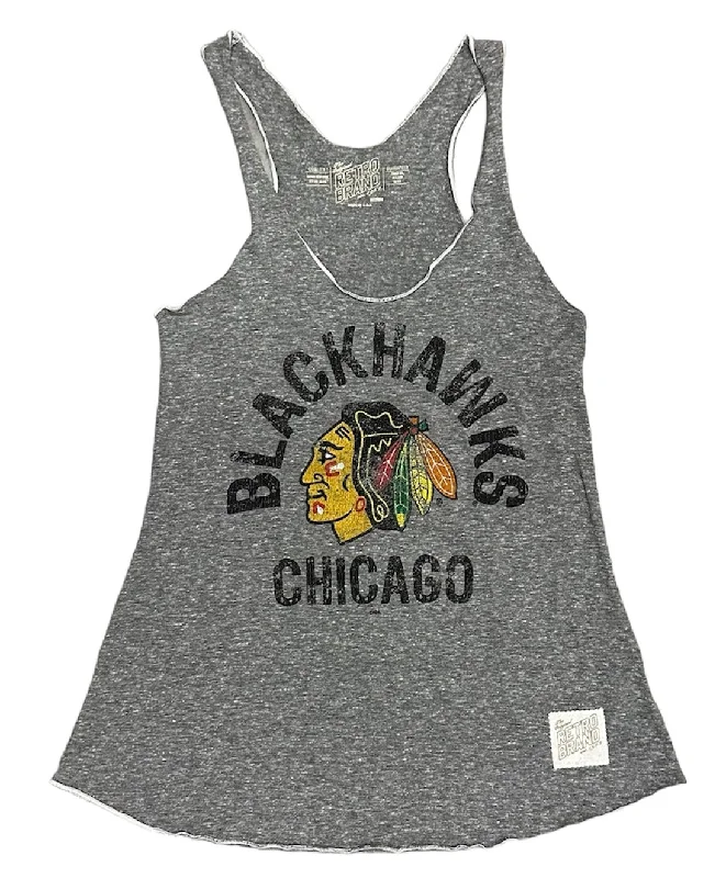 Women's Chicago Blackhawks Gray Marrow Edge Tank Top chic tank top