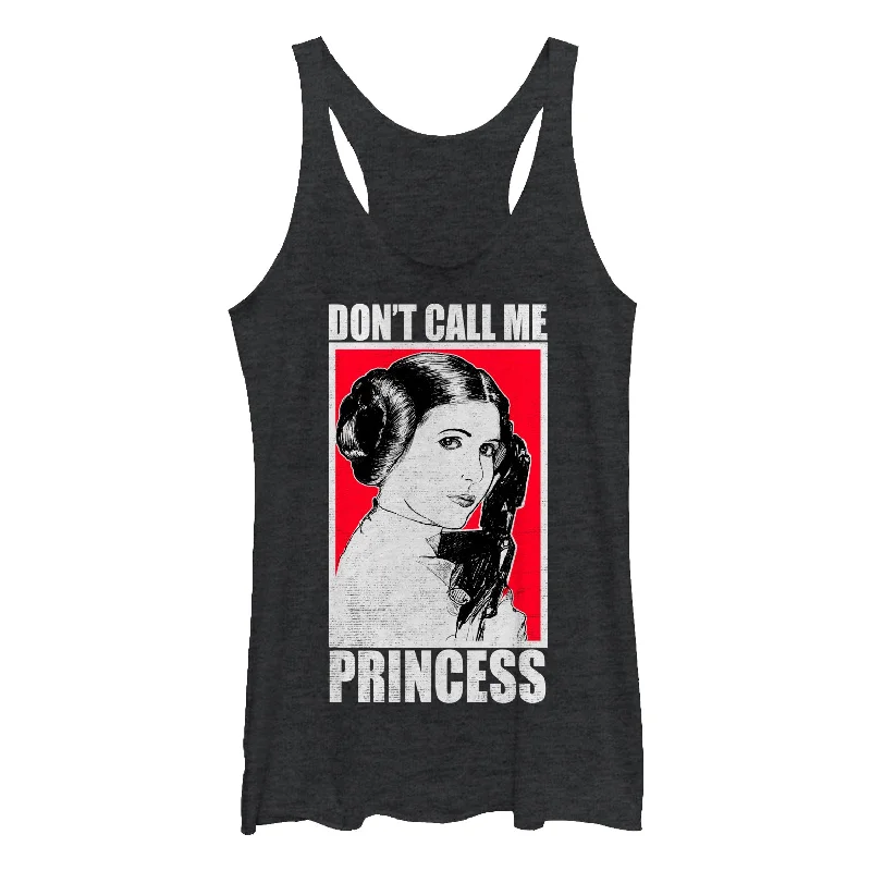 Women's Star Wars Bold Don't Call Me Princess Leia Racerback Tank Top crew neck tank Women's Star Wars Bold Don't Call Me Princess Leia Racerback Tank Top crew neck tank