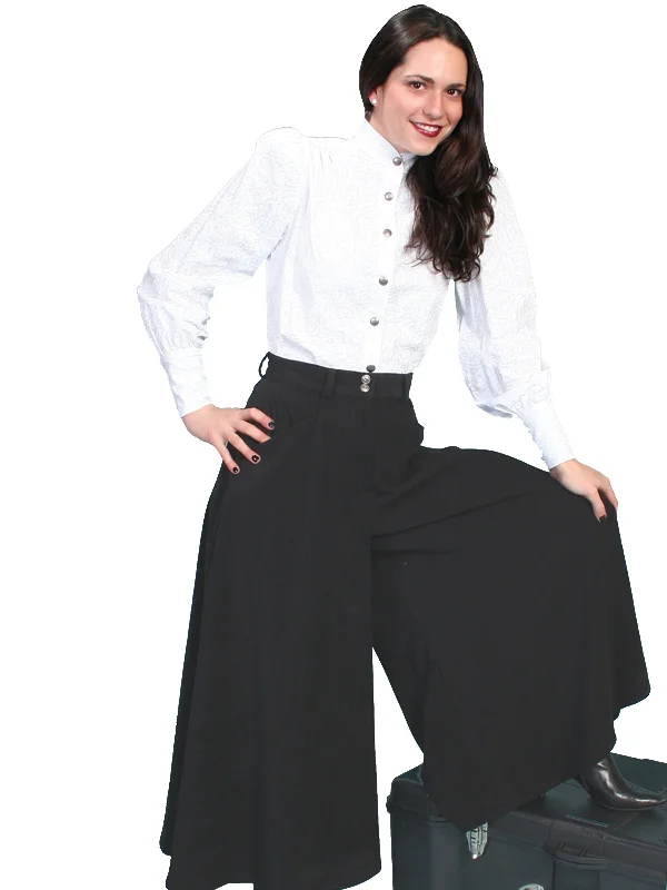 Scully RangeWear Womens Black Polyester Western Split Skirt ribbed skirt waist