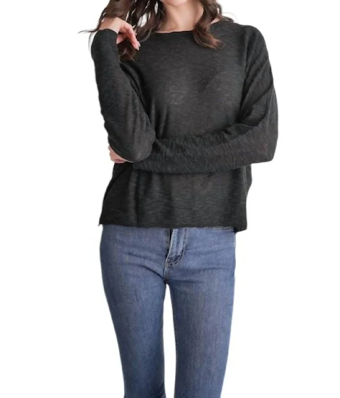 Sandcastle Sweater In Coal Fitted Slim Tailored