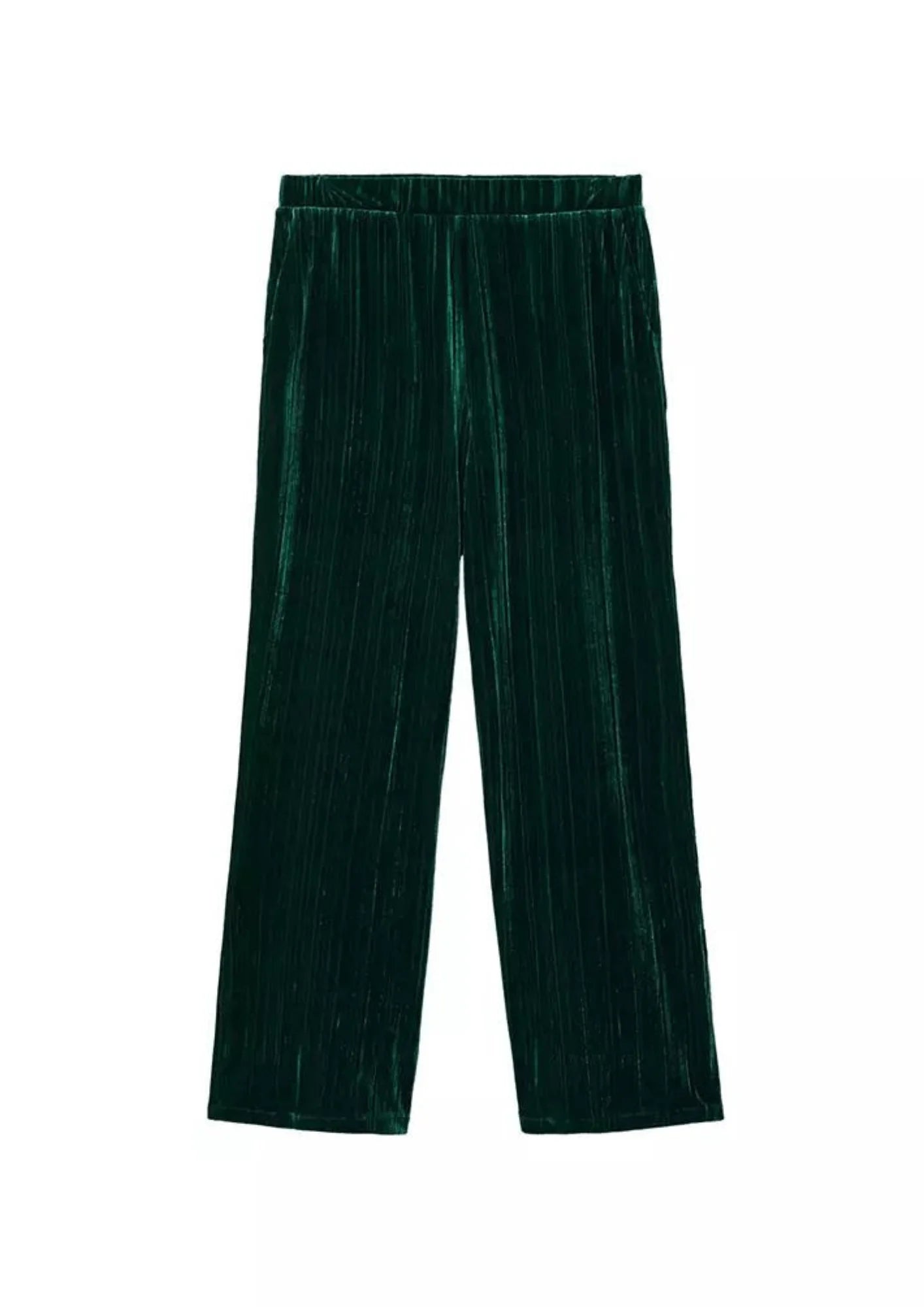 GREEN STRAIGHT VELVET TROUSERS Trousers Gym Athletic