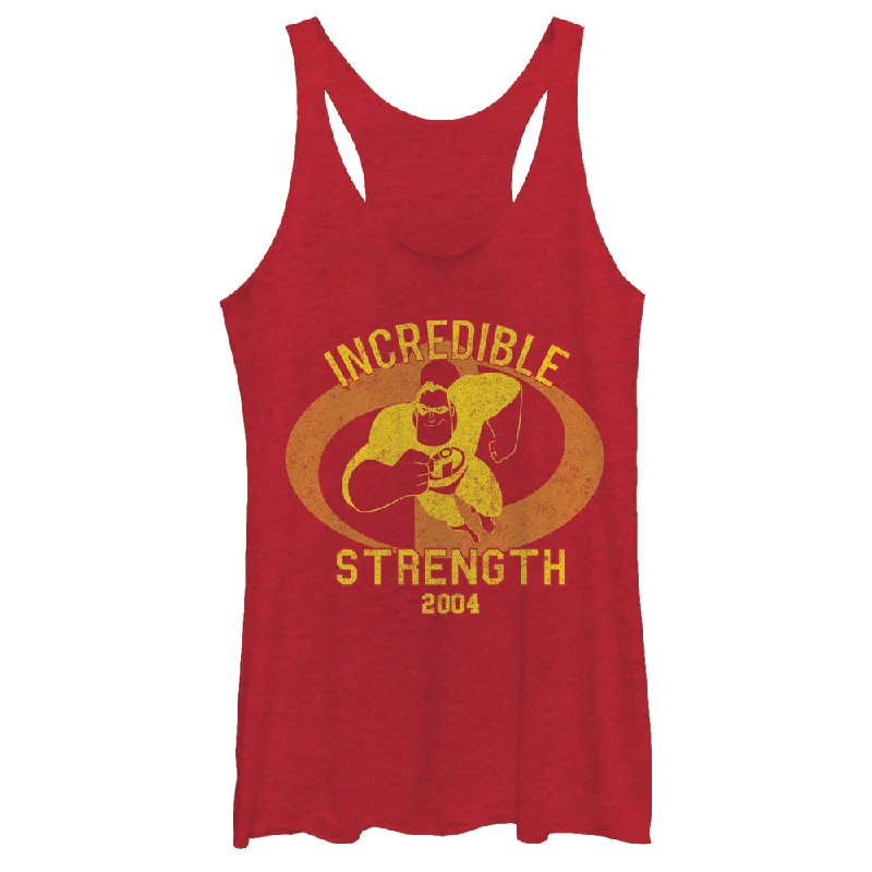 Women's The Incredibles Strength 2004 Racerback Tank Top spandex blend tank