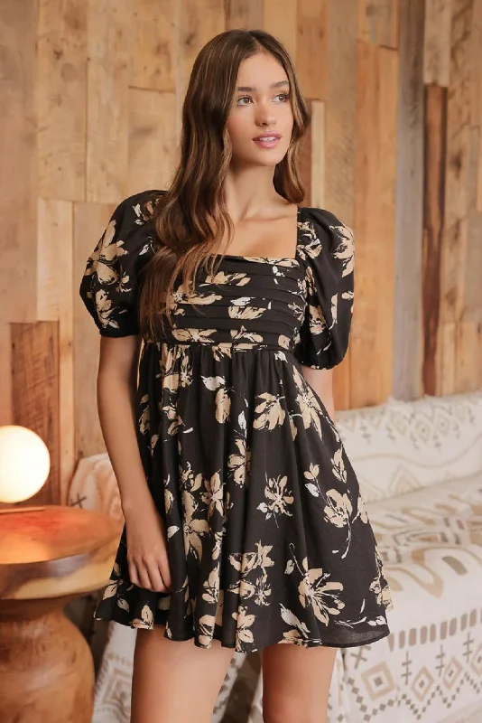 Fallon Puff Sleeve Dress Maxi Flowy Bohemian