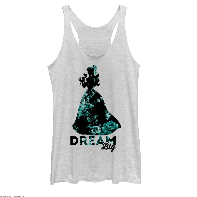 Women's Beauty and the Beast Belle Dream Big Floral Print Racerback Tank Top sleep tank top