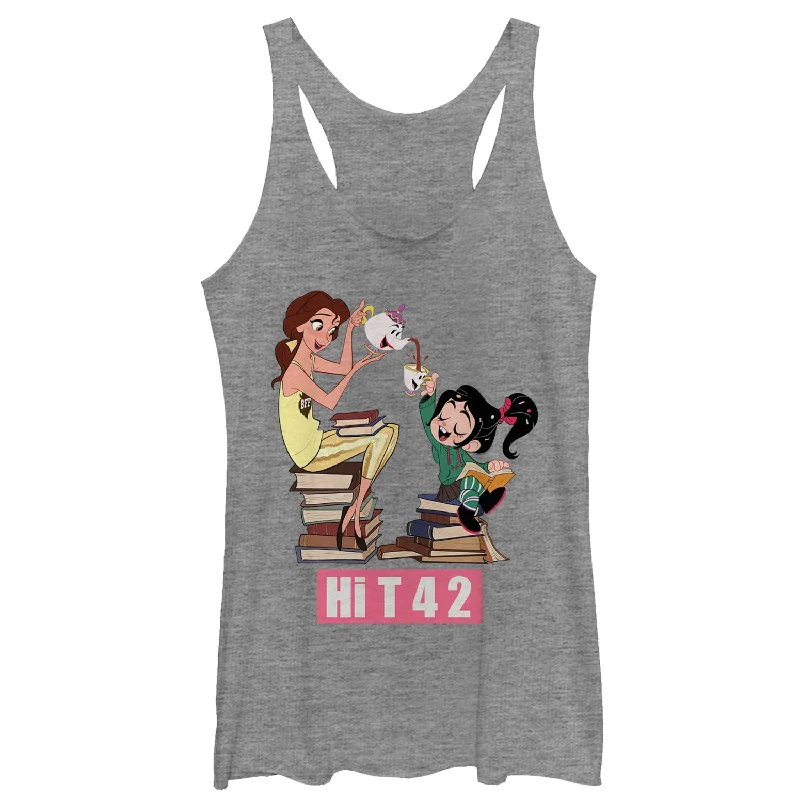 Women's Ralph Breaks the Internet Belle Tea Party Racerback Tank Top slim fit tank