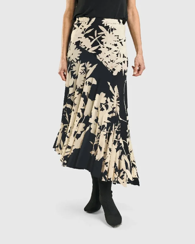 Secret Garden Swing Skirt, Floral wool skirt thick