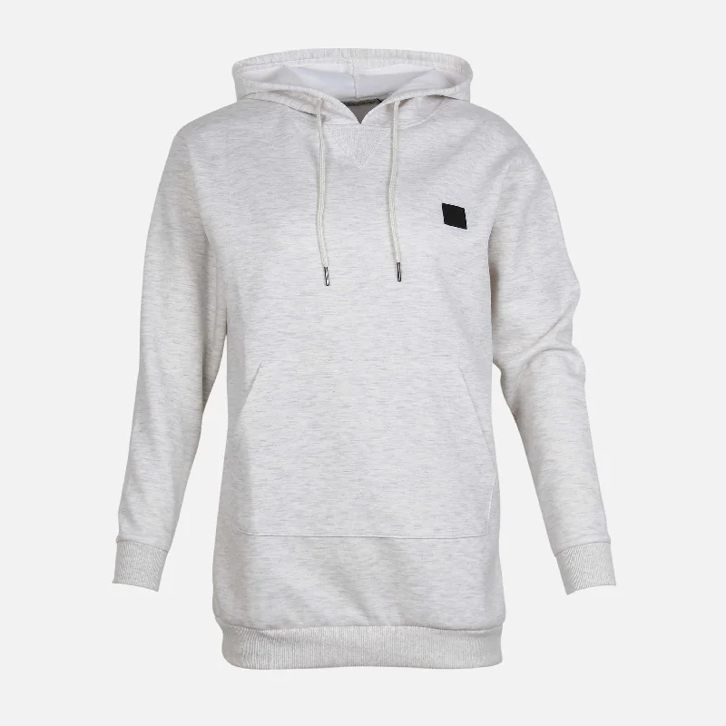 WOMEN SCUBA LONG HOODIE Hoodie with Drawstring Waist Adjustable Fitted
