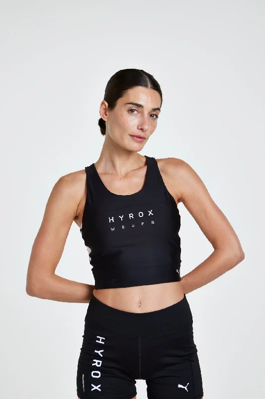 HYROX|PUMA RUN ULTRAFORM CROP TANK W - Black v-neck tank top