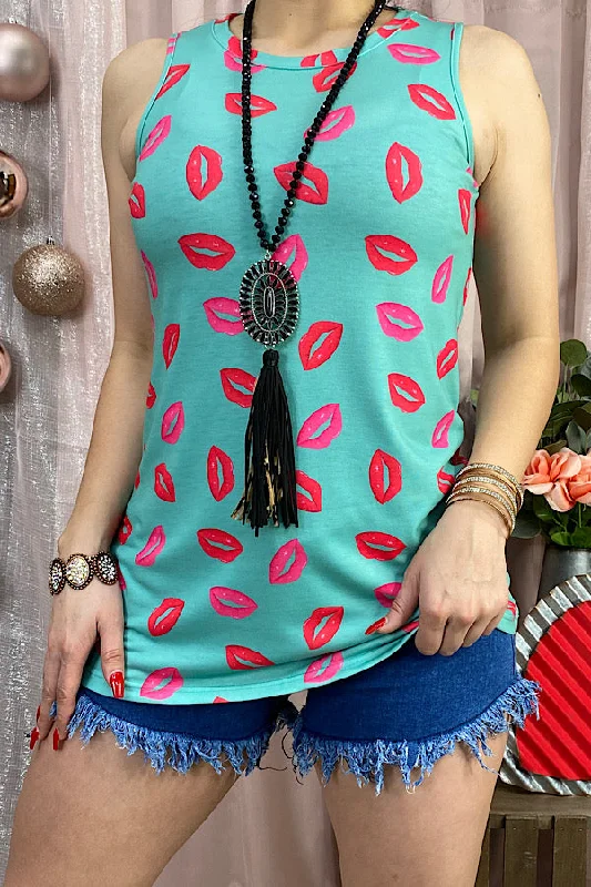 GJQ19850-1 Lips printed tank top grey tank top