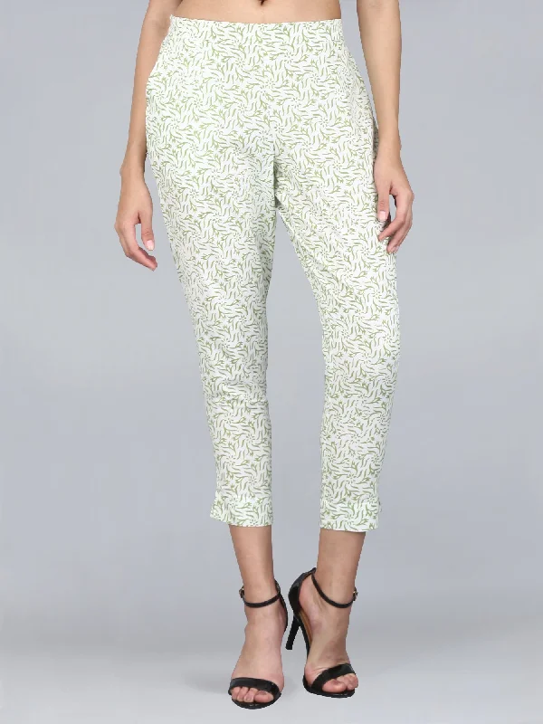 Women's Cotton Printed Regular Fit Trouser Pants - Maaesa Trousers Winter Warm