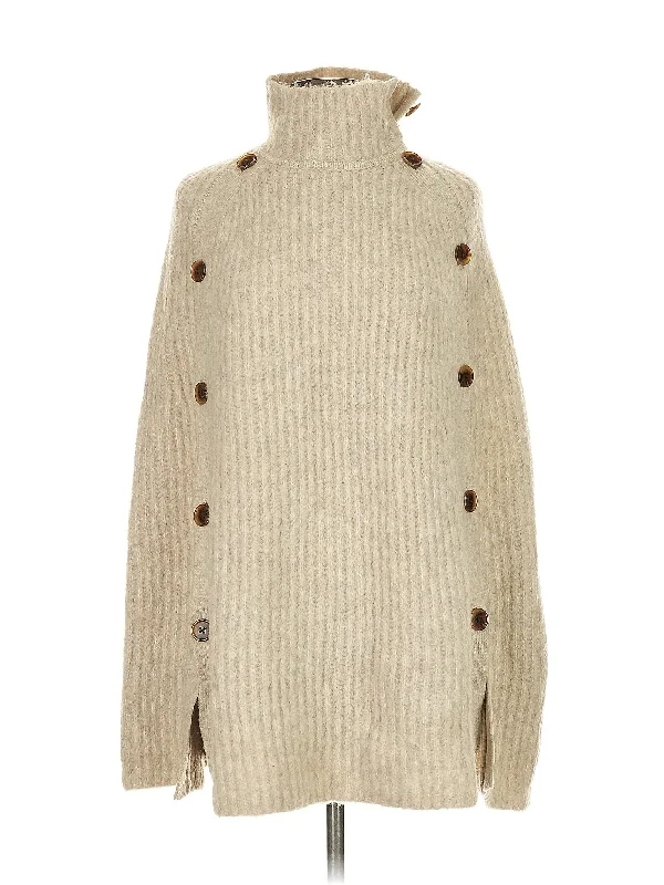 Turtleneck Sweater Chenille Blend Fleece Blend Nylon Blend