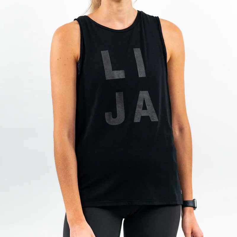 Jersey Lija Muscle Tee Black Sky Blue Jersey Tee